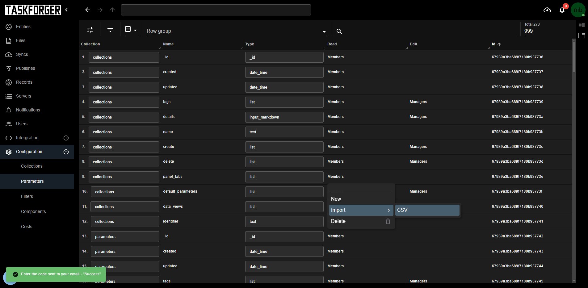 Create Parameter Step 1